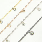Load image into Gallery viewer, Cubic Zirconia Round 3mm Shape Dangle Chain