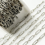 Load image into Gallery viewer, Oxidized Sterling Silver Flat Paperclip Link Chain