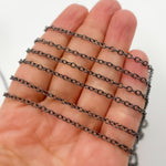 Load image into Gallery viewer, Black Rhodium Sterling Silver Smooth Oval Link Chain