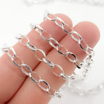 Load image into Gallery viewer, Sterling Silver Cable Oval Diamond Cut Link Chain
