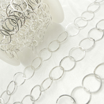 Load image into Gallery viewer, Sterling Silver Flat Round Link Chain