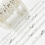 Load image into Gallery viewer, Sterling Silver Twisted & Diamond Cut Rectangle Chain