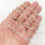 Load image into Gallery viewer, Sterling Silver Smooth & Diamond Cut Paperclip Chain
