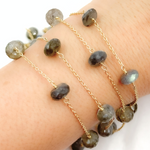 Load image into Gallery viewer, Labradorite Gold Plated Wire Chain.
