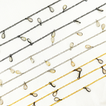 Load image into Gallery viewer, White Moonstone Pear Shape Dangle Wire Chain.