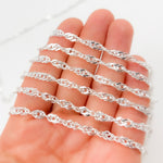 Load image into Gallery viewer, Sterling Silver Singapore Link Chain