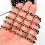 Load image into Gallery viewer, Black Rhodium Sterling Silver Black Rhodium Cable Chain