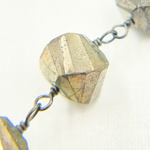 Load image into Gallery viewer, Nugget Pyrite Oxidized 925 Sterling Silver Wire Chain.