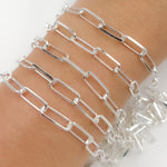 Load image into Gallery viewer, Sterling Silver Diamond Cut Paperclip Chain