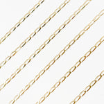 Load image into Gallery viewer, 14K Solid Yellow Gold Flat Open Curb Chain