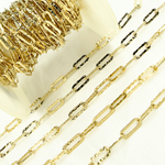Load image into Gallery viewer, Gold Plated 925 Sterling Silver Flat Hammered Paperclip Chain