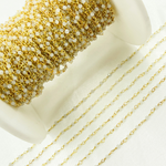 Load image into Gallery viewer, Moonstone Wire Wrap Chain made with Gold Plated 925 Sterling Silver.
