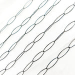Load image into Gallery viewer, Black Rhodium Sterling Silver Diamond Cut Oval Link Chain