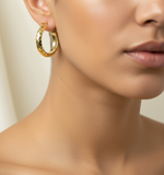 Load image into Gallery viewer, GER5. 14K Solid Gold Hollow Hoop Earrings