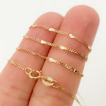 Load image into Gallery viewer, 14k Solid Gold Curb & Diamond Cut Marina Link Chain