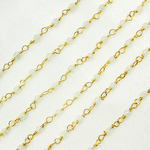 Load image into Gallery viewer, Moonstone Wire Wrap Chain made with Gold Plated 925 Sterling Silver.