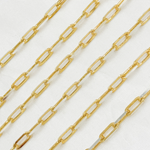 Load image into Gallery viewer, Gold Plated Sterling Silver Diamond Cut Paperclip Chain