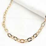 Load image into Gallery viewer, 14K Solid Hollow Gold Flat Oval Link Chain