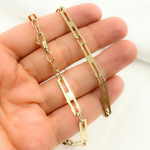 Load image into Gallery viewer, 14k Solid Yellow Gold Mirror Flat Rectangle Link Chain