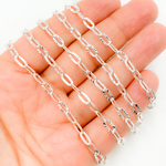 Load image into Gallery viewer, 925 Sterling Silver Diamond Cut Oval Link Chain.