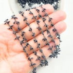 Load image into Gallery viewer, Coated Black Spinel Cluster Dangle Oxidized Wire Chain