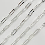 Load image into Gallery viewer, Sterling Silver Hammered Paperclip Link Chain