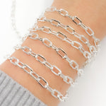 Load image into Gallery viewer, Sterling Silver Flat Paperclip Chain