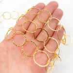 Load image into Gallery viewer, 14K Gold-Filled Hammered Round Link Chain