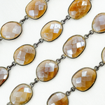 Load image into Gallery viewer, Multi Moonstone Oval Shape Bezel Oxidized Wire Chain.