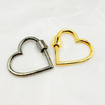 Load image into Gallery viewer, DC1001. Sterling Silver Heart Screw Clasp