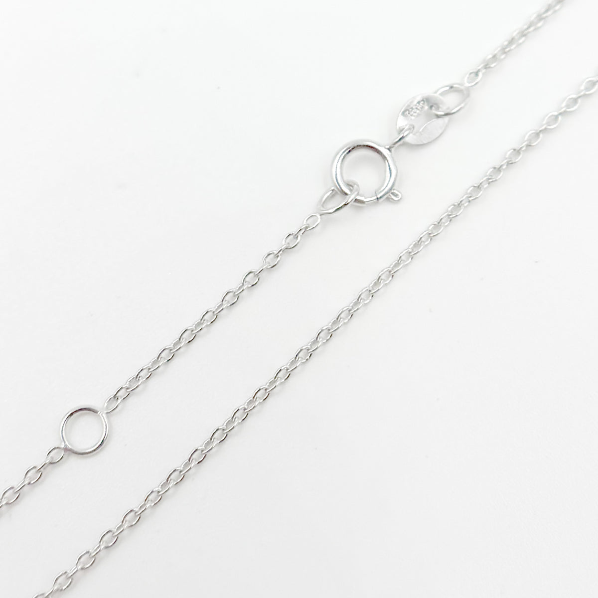 020R01LGJ051WG. 14k Solid White Gold Cable Chain with Extender
