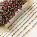 Load image into Gallery viewer, Multi Sapphire Oxidized Wire Chain