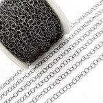 Load image into Gallery viewer, Black Rhodium Sterling Silver Twisted Round Link Chain