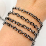 Load image into Gallery viewer, Black Rhodium Sterling Silver Cable Chain