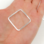 Load image into Gallery viewer, 30MM White Sterling Silver Brushed Square Connector