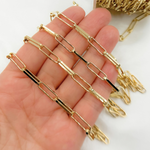 Load image into Gallery viewer, Gold Plated 925 Sterling Silver Flat Paperclip Chain