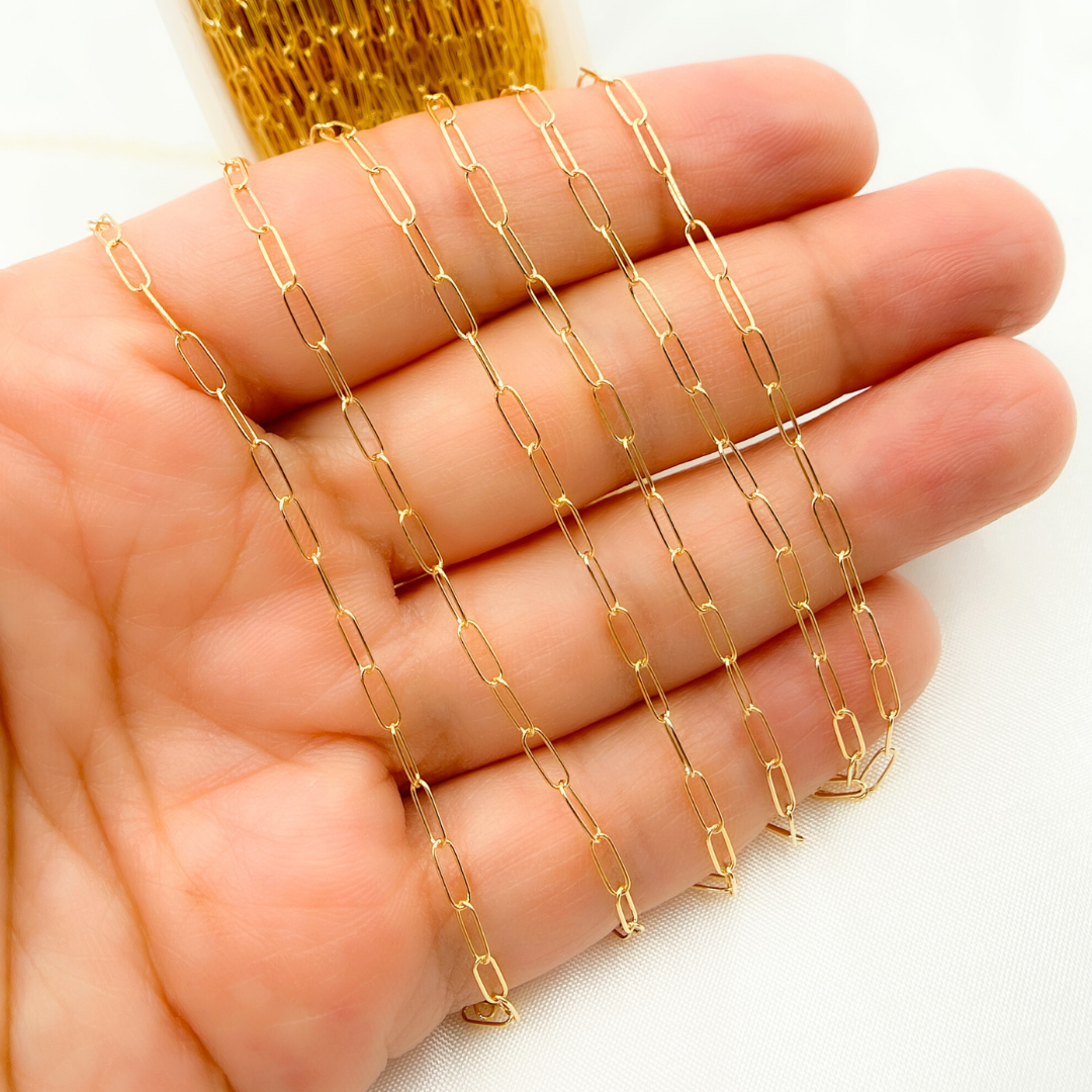 14k Gold Filled Smooth Paperclip Chain