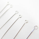 Load image into Gallery viewer, Gauge White Sterling Silver Eye Pin 2 Inch Headpin