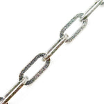 Load image into Gallery viewer, Black Rhodium Matt Sterling Silver Flat Paperclip Chain