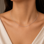 Load image into Gallery viewer, 150CPBBWG. 14K Solid White Gold Bead Chain