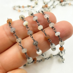 Load image into Gallery viewer, Multi Moonstone Wire Wrap Chain