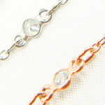 Load image into Gallery viewer, Cubic Zirconia Round 3mm Shape Connector With Chain Between