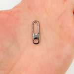 Load image into Gallery viewer, 20MM Black Rhodium Shiny Sterling Silver Oval Clasp