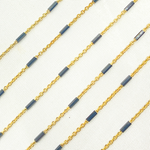 Load image into Gallery viewer, Gold Plated Sterling Silver Satellite Black Rhodium Tube Chain