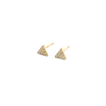 Load image into Gallery viewer, EFC54162. 14K Solid Gold and Diamonds Triangle Studs