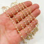 Load image into Gallery viewer, Gold Plated Enamel 925 Sterling Silver White Enamel Chain