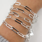 Load image into Gallery viewer, Sterling Silver Flat Paperclip Chain