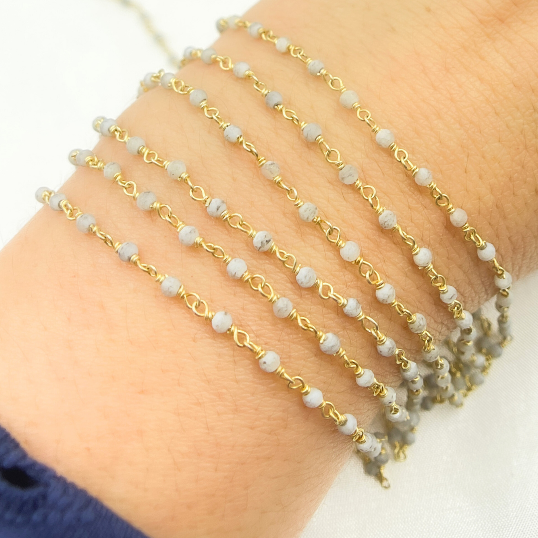Mother of Pearl Wire Wrap Chain