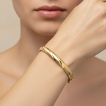 Load image into Gallery viewer, Bangle19. 14K Solid Gold Matte Textured Bangle