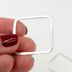 Load image into Gallery viewer, 30MM White Sterling Silver Brushed Square Connector